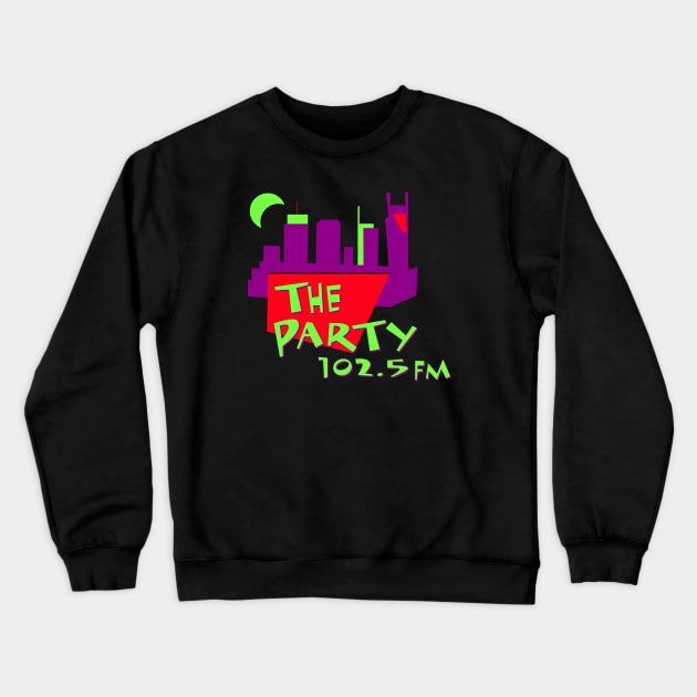 102.5 FM The Party Nashville | 90s Defunct Radio Station | Nashville Stickers, Nashville T-Shirts Crewneck Sweatshirt by The90sMall